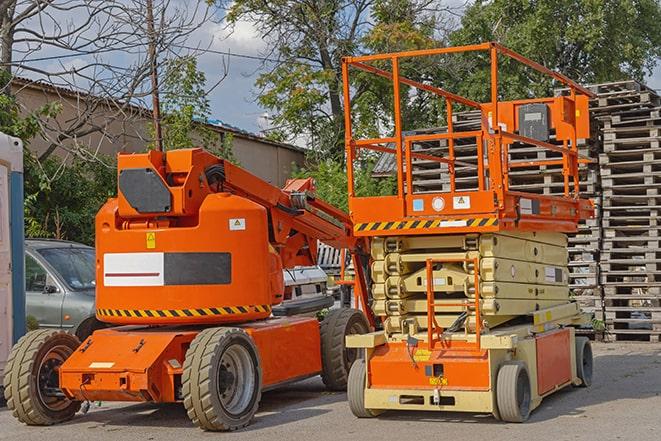 logistics and distribution - forklift at work in a warehouse in Hegins